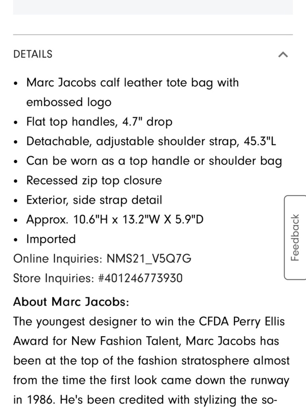 Marc Jacobs Pebbled Leather Small Tote in Cherry - Picture 9 of 9